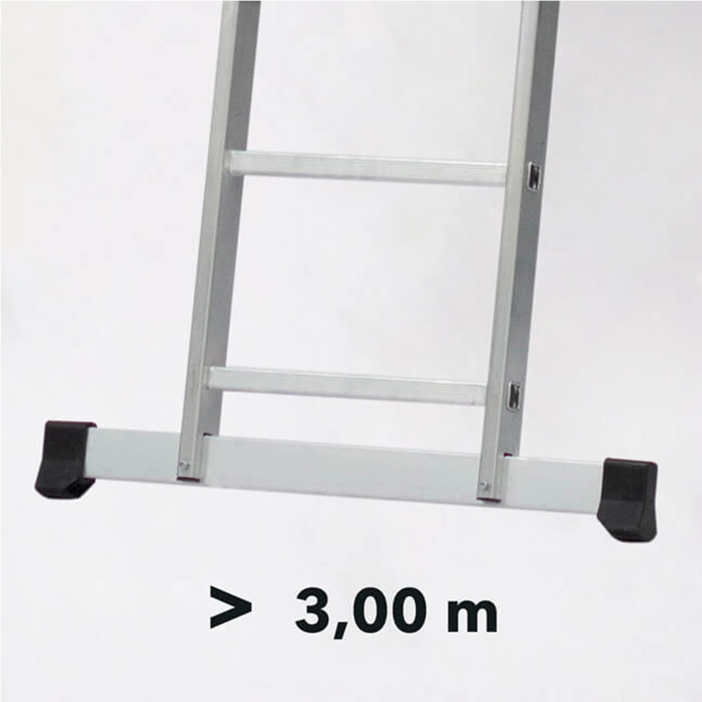 Detalle de la barra estabilizadora de serie en los modelos de 12 y 14 peldaños.