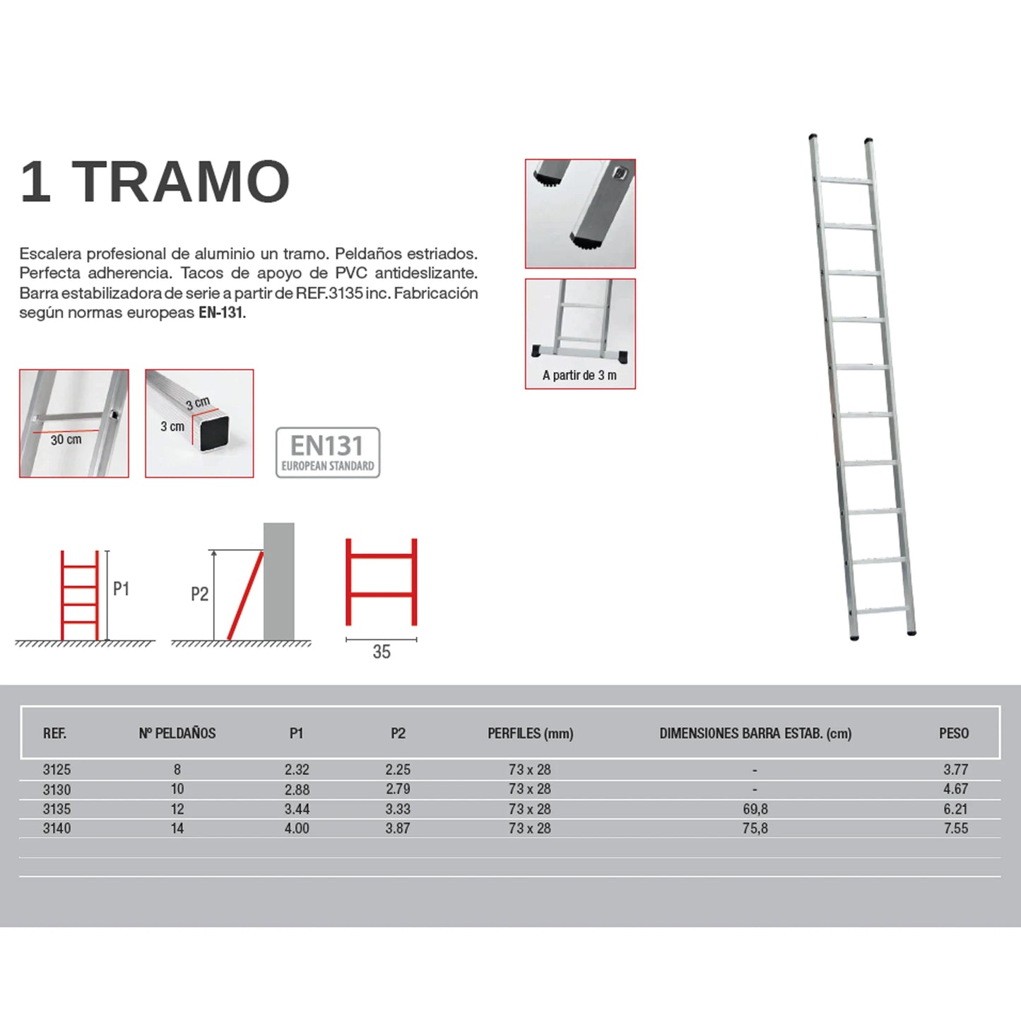 Escalera Industrial de 1 Tramo