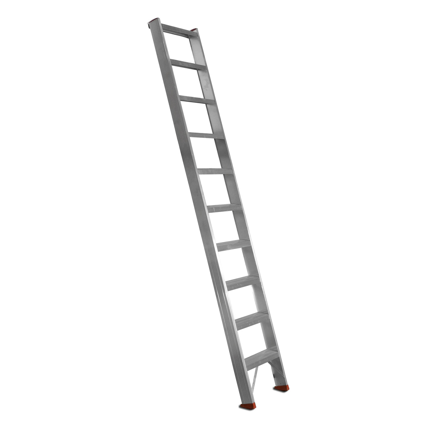 Escalera profesional de un tramo de aluminio con peldaños planos de 80 mm.