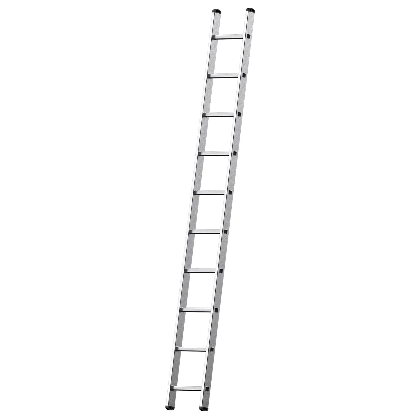 Escalera de aluminio de un tramo Premium con peldaños cuadrados estriados.