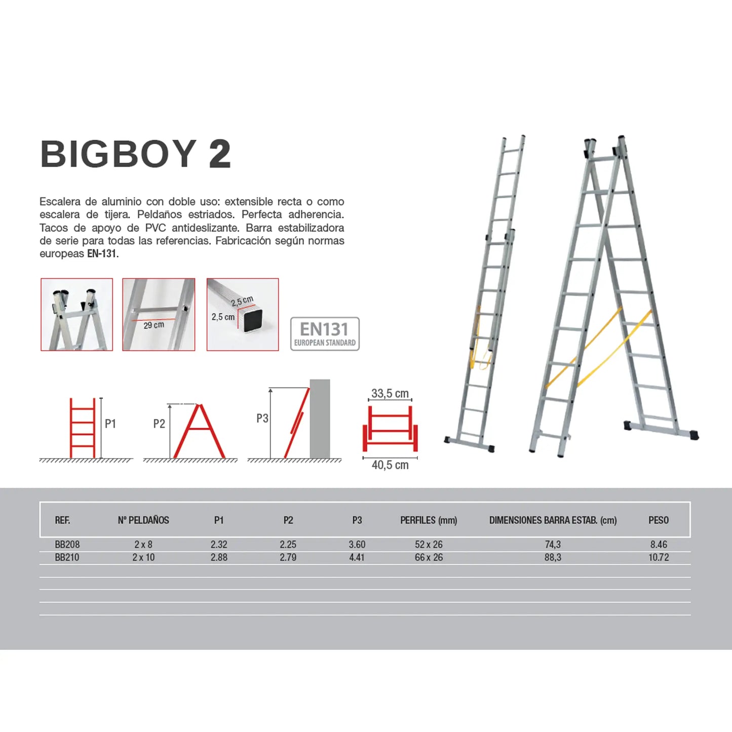 Escalera 2 Tramos Bricolaje BIG BOY
