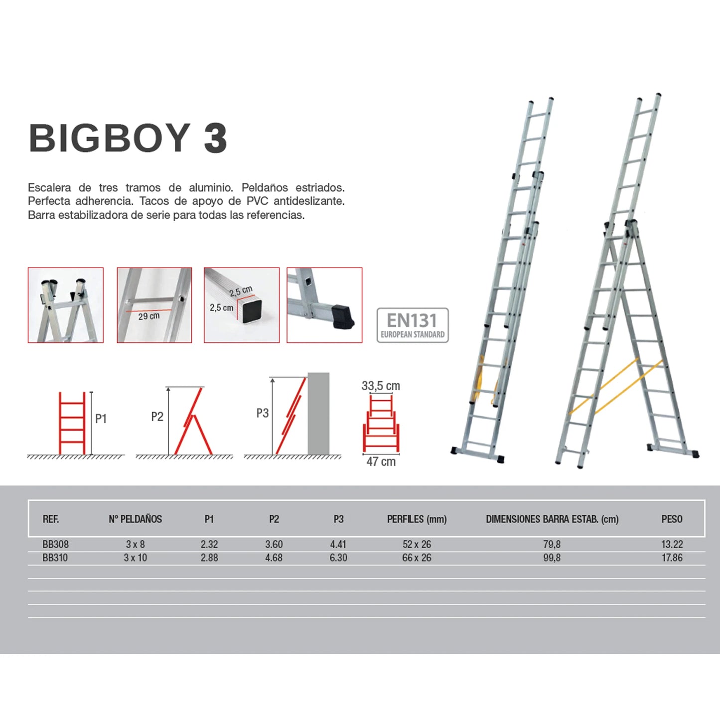 Escalera 3 Tramos Bricolaje BIG BOY