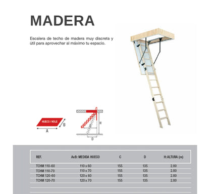 Escalera de Techo de Madera