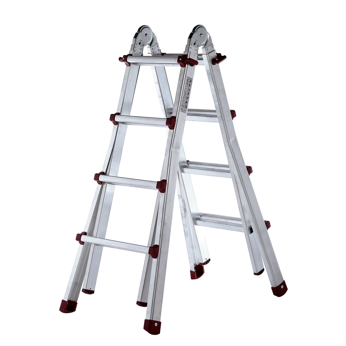 Escalera telescópica Master en posición de tijera para industria.