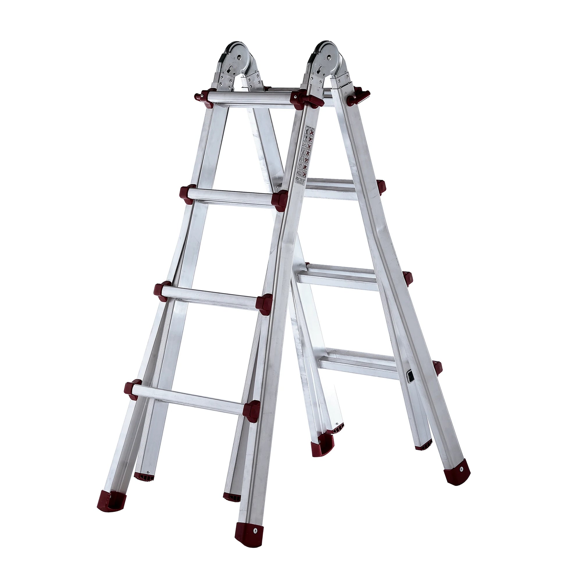 Escalera telescópica Master en posición de tijera para industria.