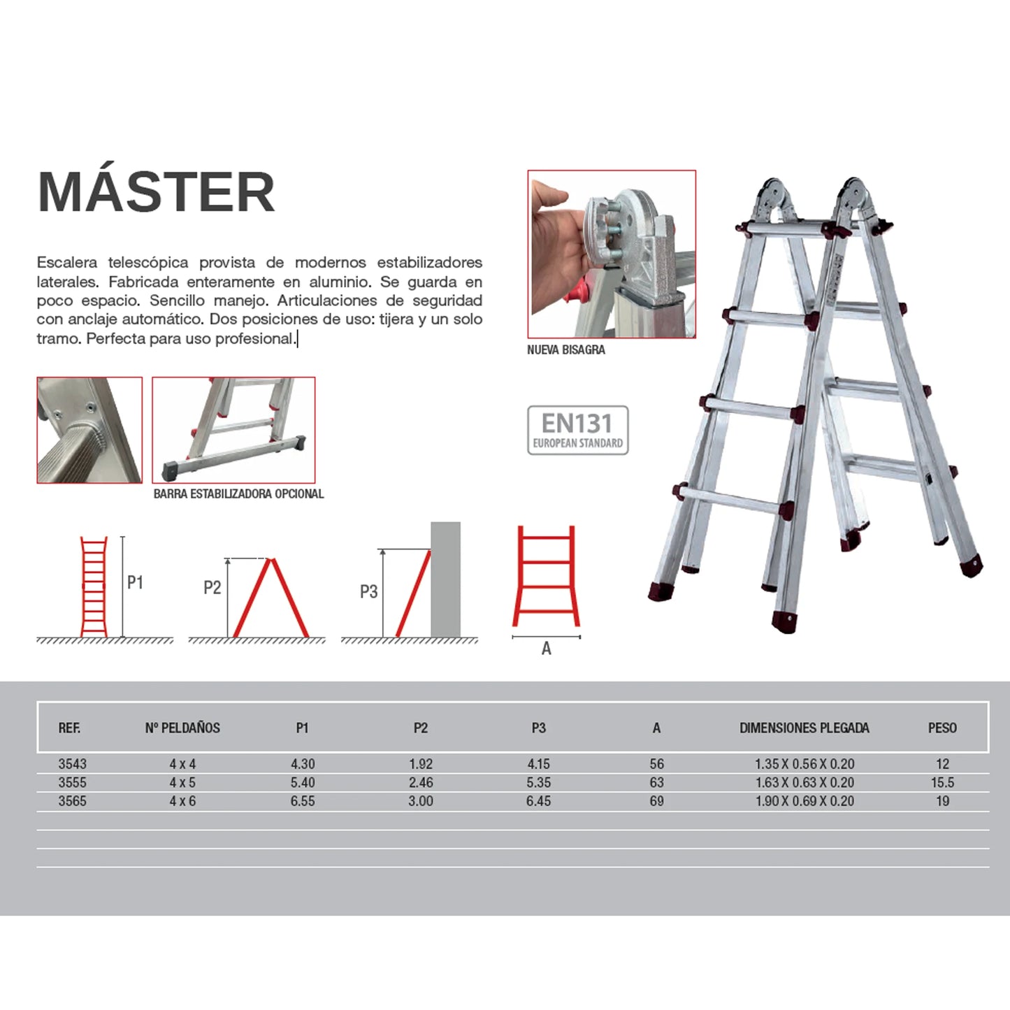 Escalera Telescópica Profesional MASTER