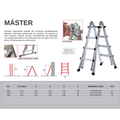 Escalera Telescópica Profesional MASTER