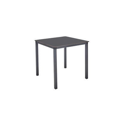 Mesa MÓNACO de Ezpeleta, resaltando su estructura de aluminio y su tablero compacto de alta resistencia.