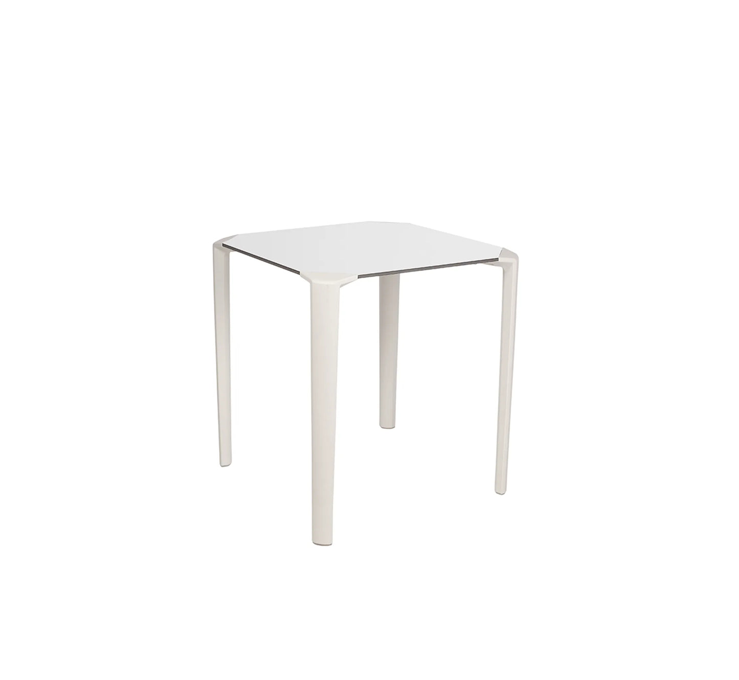 Mesa ONE de Ezpeleta en color blanco, destacando su estructura monobloc de fibra de vidrio y diseño minimalista.