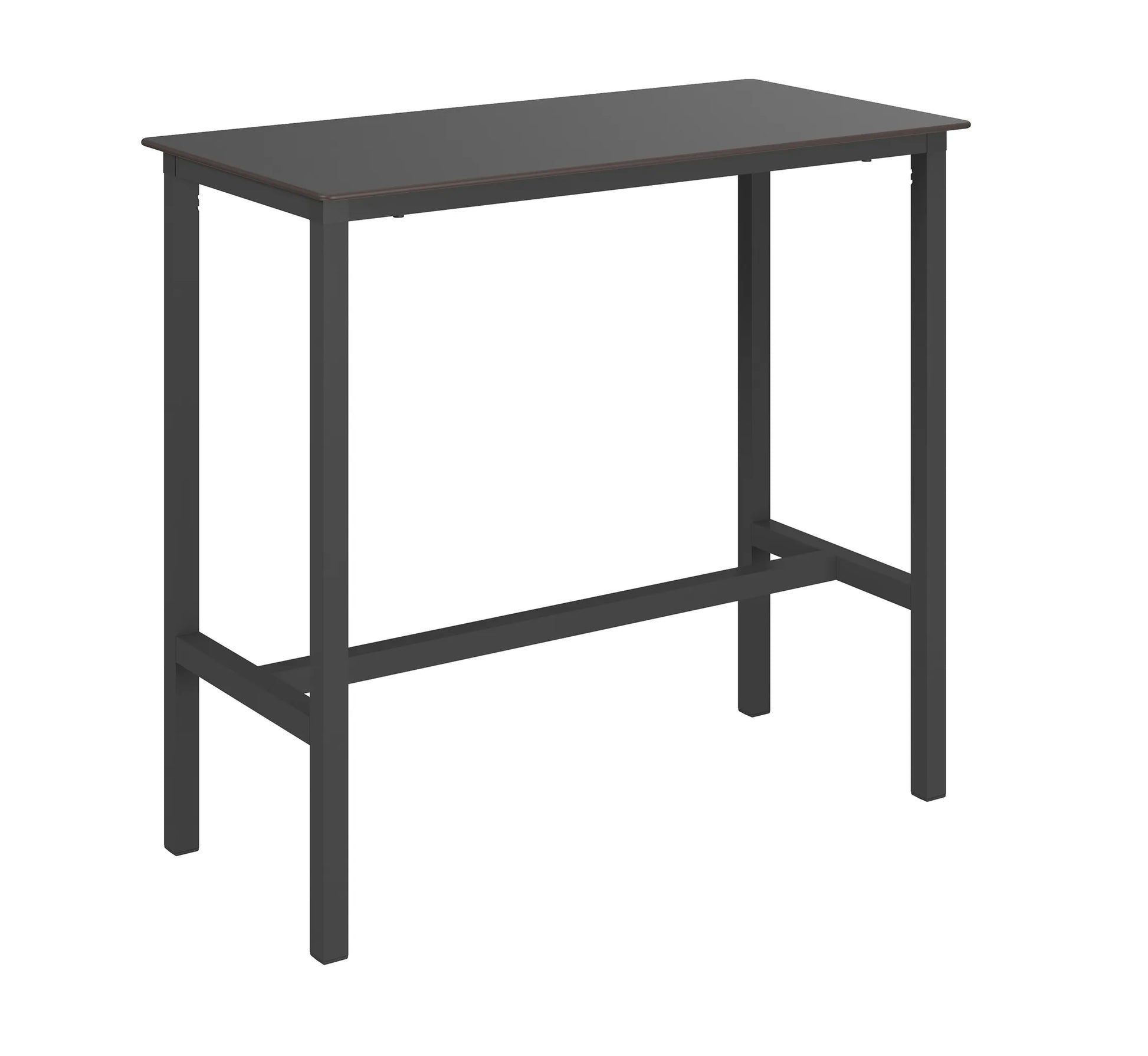 Mesa alta URBAN de Ezpeleta en acabado gris oscuro con tablero compacto.