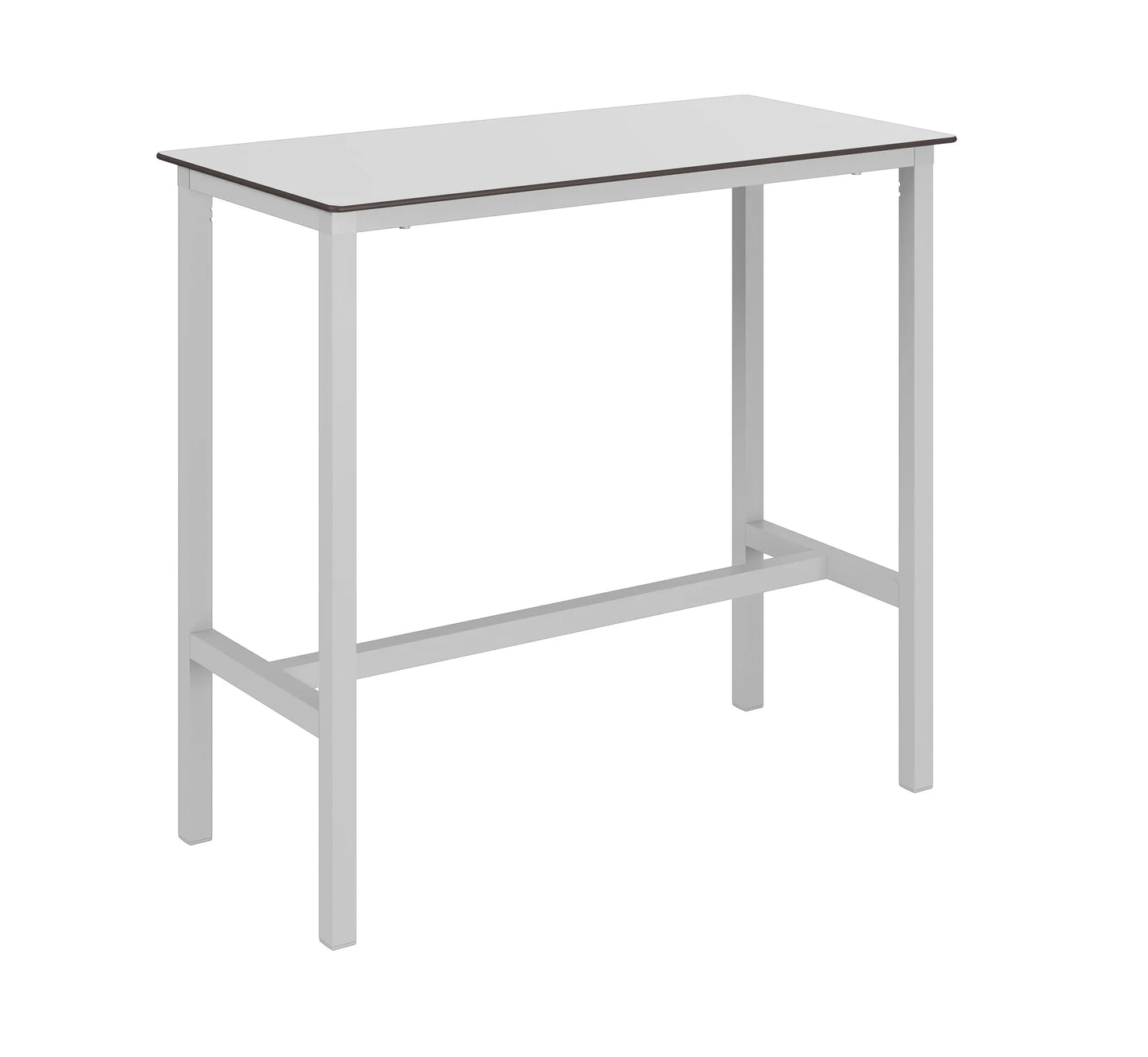 Mesa alta URBAN de Ezpeleta en acabado blanco con tablero compacto.