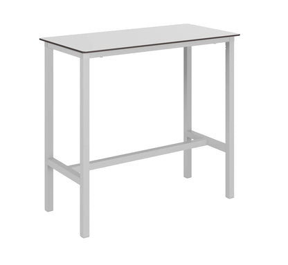 Mesa alta URBAN de Ezpeleta en acabado blanco con tablero compacto.