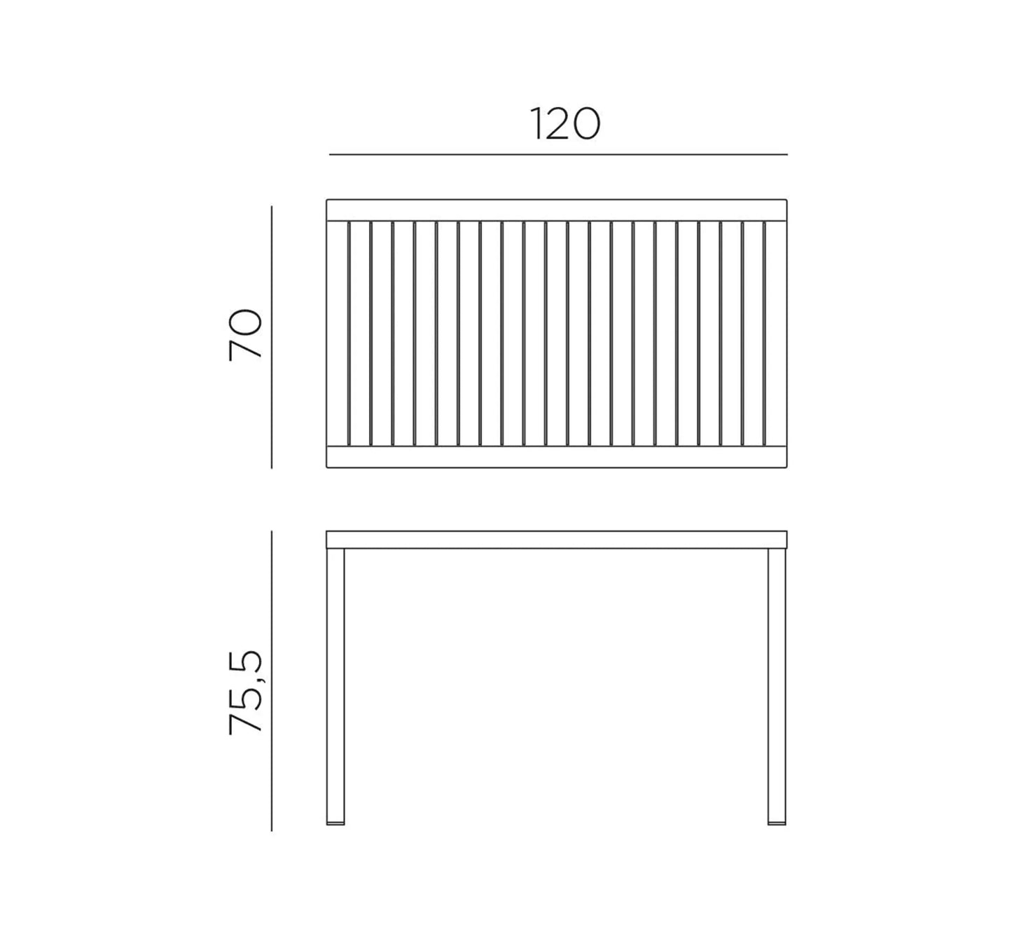 Mesa CUBE Rectangular de NARDI 6-8 Plazas