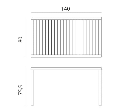 Mesa CUBE Rectangular de NARDI 6-8 Plazas