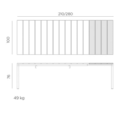 Mesa Extensible RIO de NARDI 8-10 Plazas