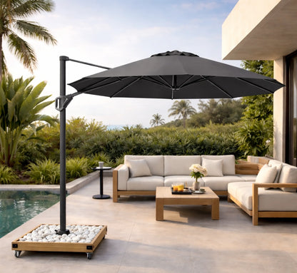 VOYAGER Round Parasol + NOVA 8 Base + Cover Pack