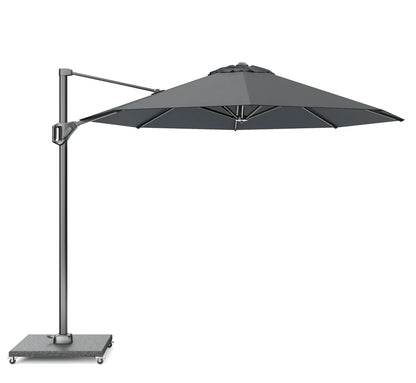 Parasol de pie lateral Voyager T¹ redondo en color antracita.