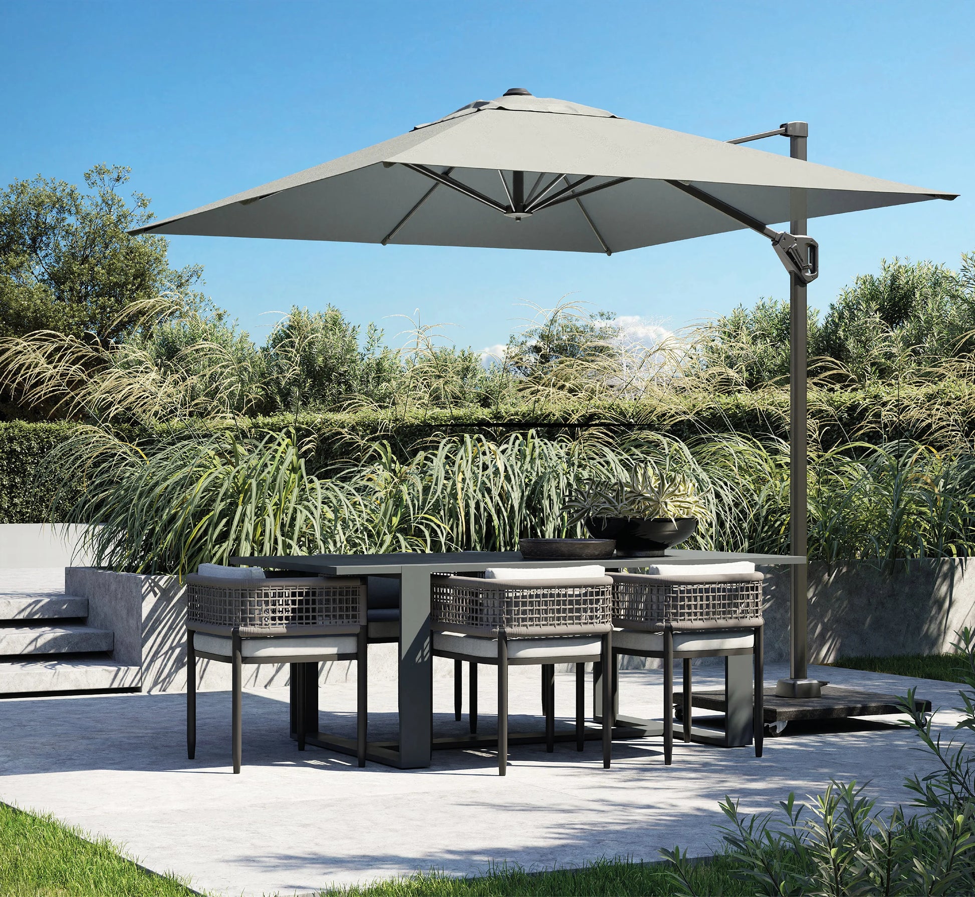 Parasol de pie lateral Voyager T¹ cuadrado.