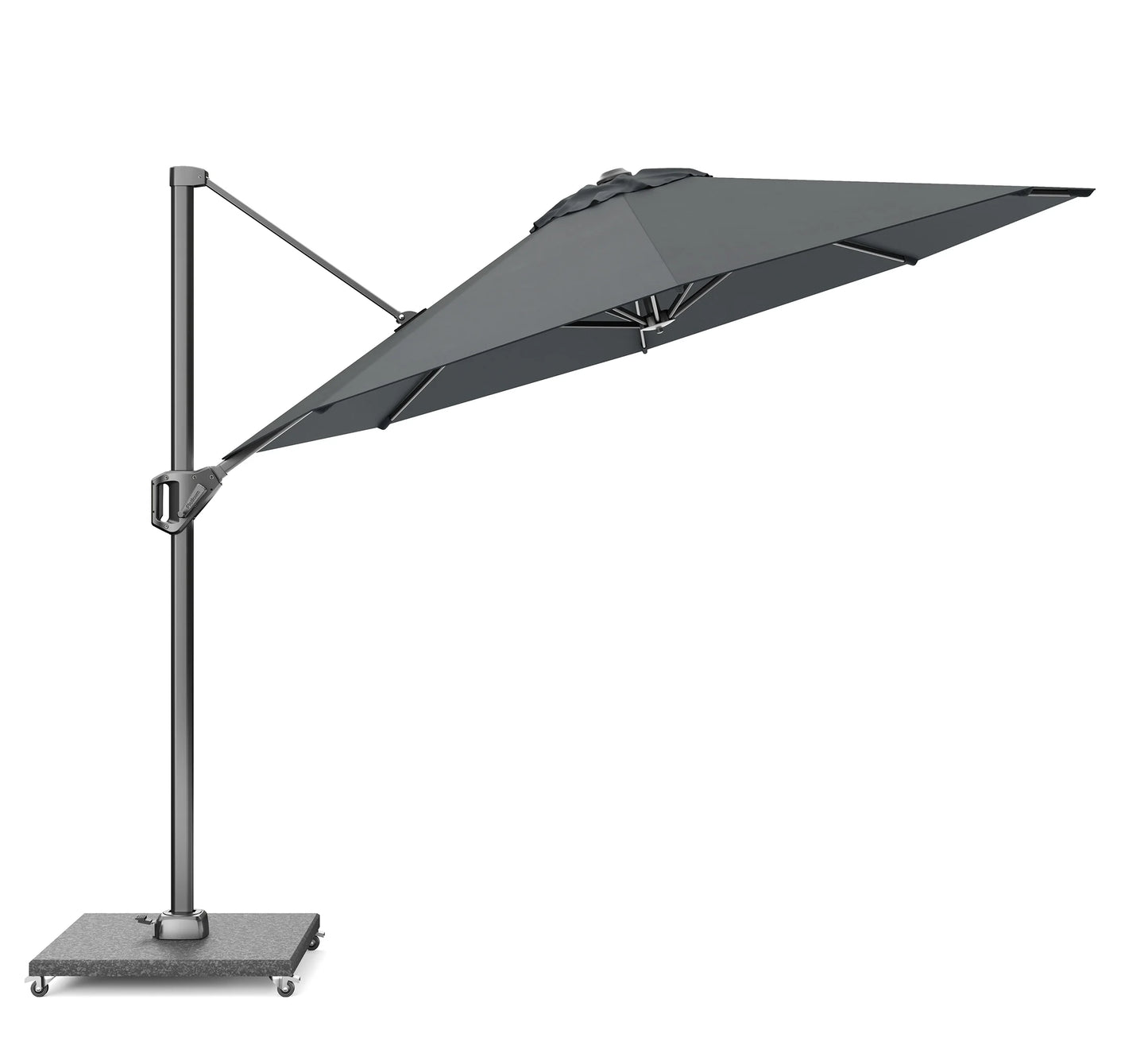 Sistema de inclinación parabólica del parasol Voyager para bloquear el sol bajo.