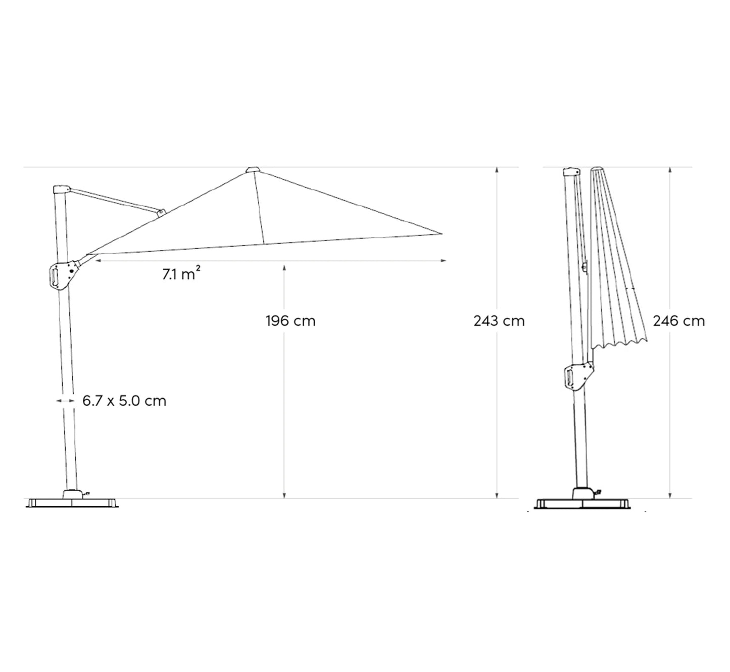 Parasol de Pie Lateral PLATINUM VOYAGER T¹