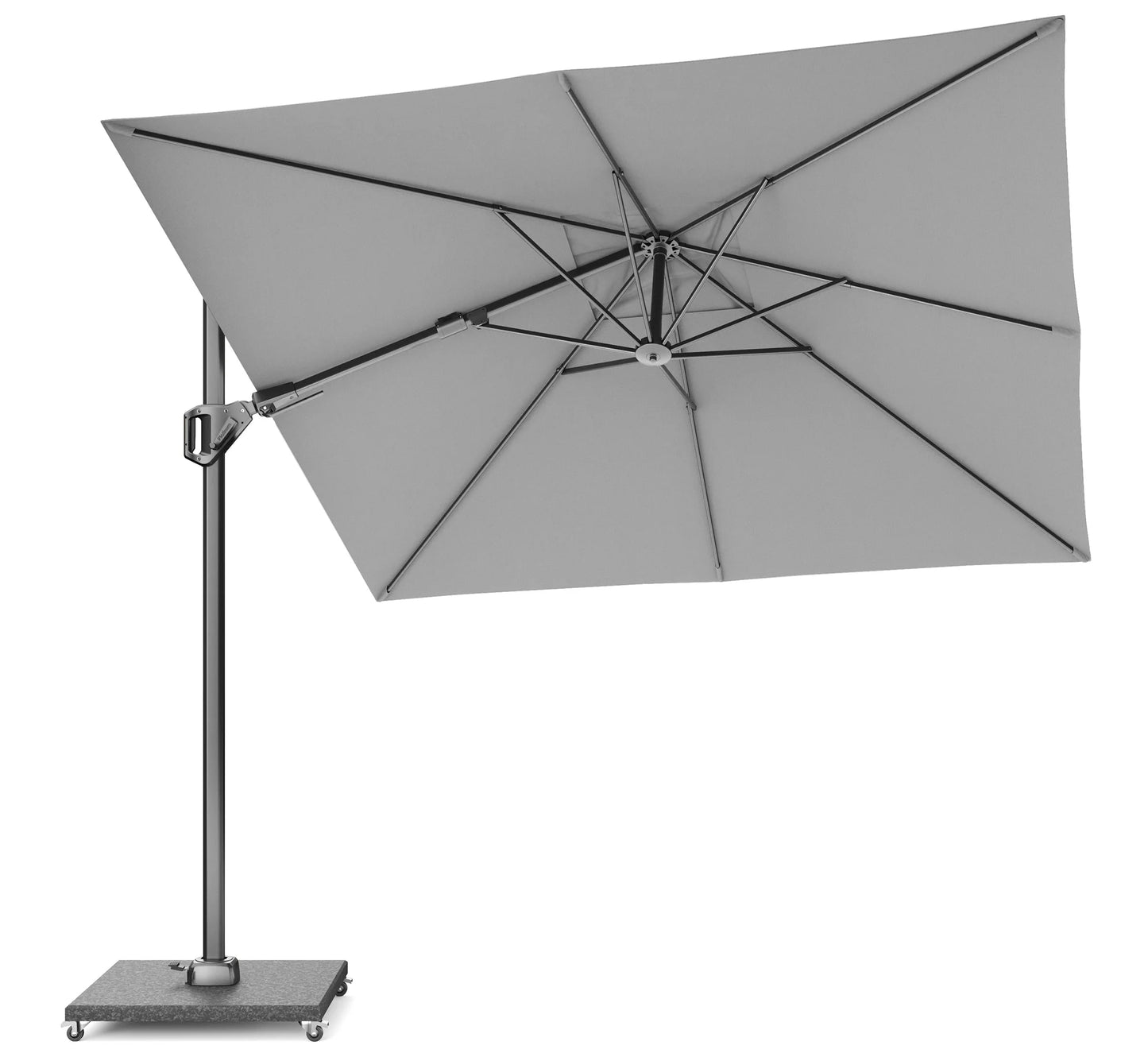 Detalle del sistema de inclinación lateral de la sombrilla Voyager T².