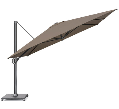 Detalle del sistema telescópico que evita el choque con el mobiliario de terraza.