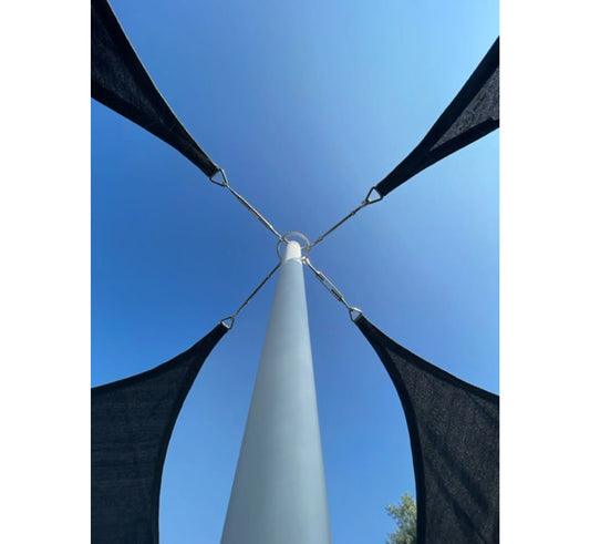 Poste de hierro lacado de 250 cm para soporte de velas sombreadoras.