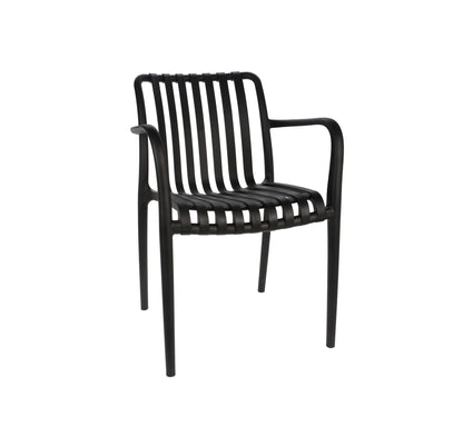 Silla de exterior económica CEBRA en color negro mate.