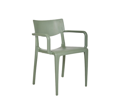 Principal: Silla de exterior TOWN de Ezpeleta con brazos en color verde.