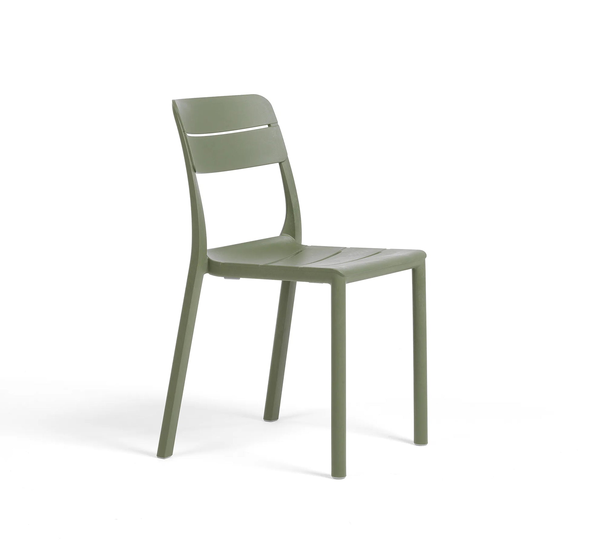 Silla de exterior CASSIA de NARDI sin brazos en color verde.