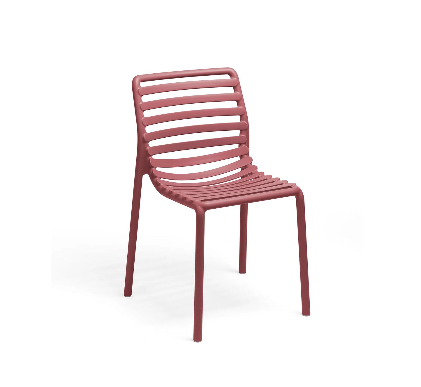 Silla de exterior DOGA de NARDI sin brazos en acabado mate, diseño contemporáneo de lamas.