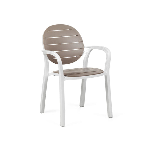 Silla de exterior PALMA de NARDI con brazos en acabado bicolor.