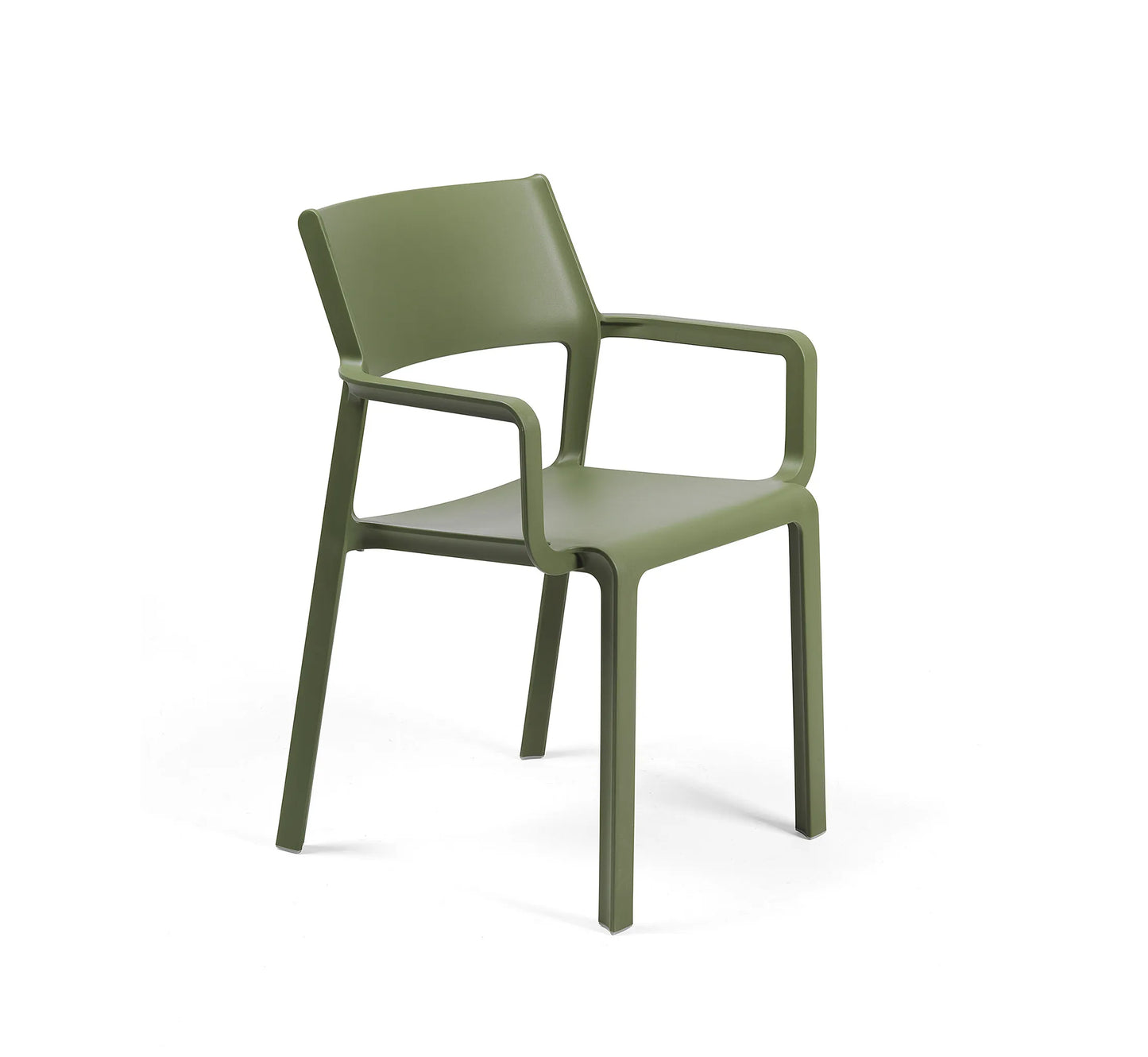 Silla de exterior TRILL de NARDI con brazos en verde.