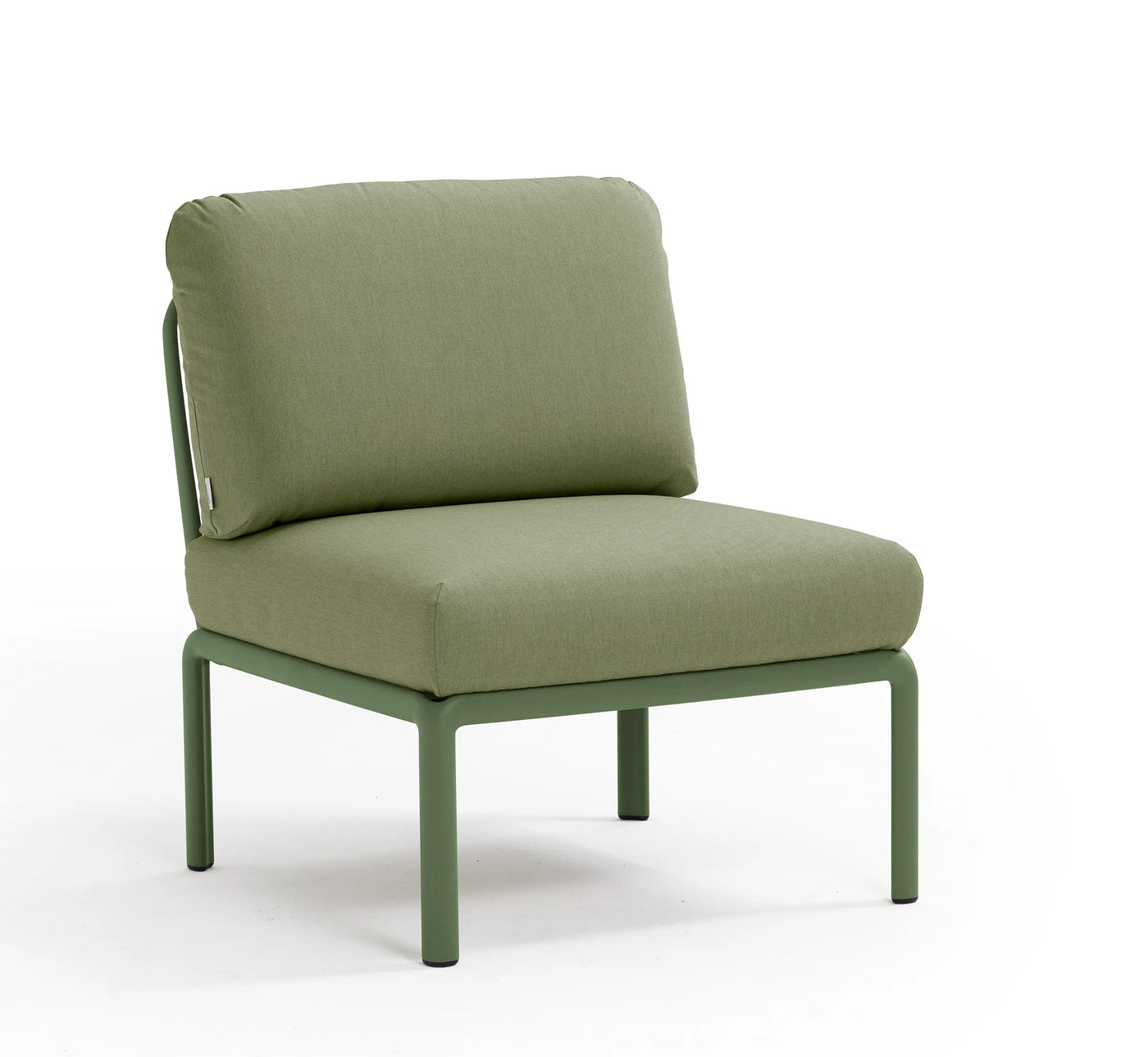 Módulo central Komodo de Nardi en color Ágave, estructura de diseño orgánico para sofás modulares de exterior.