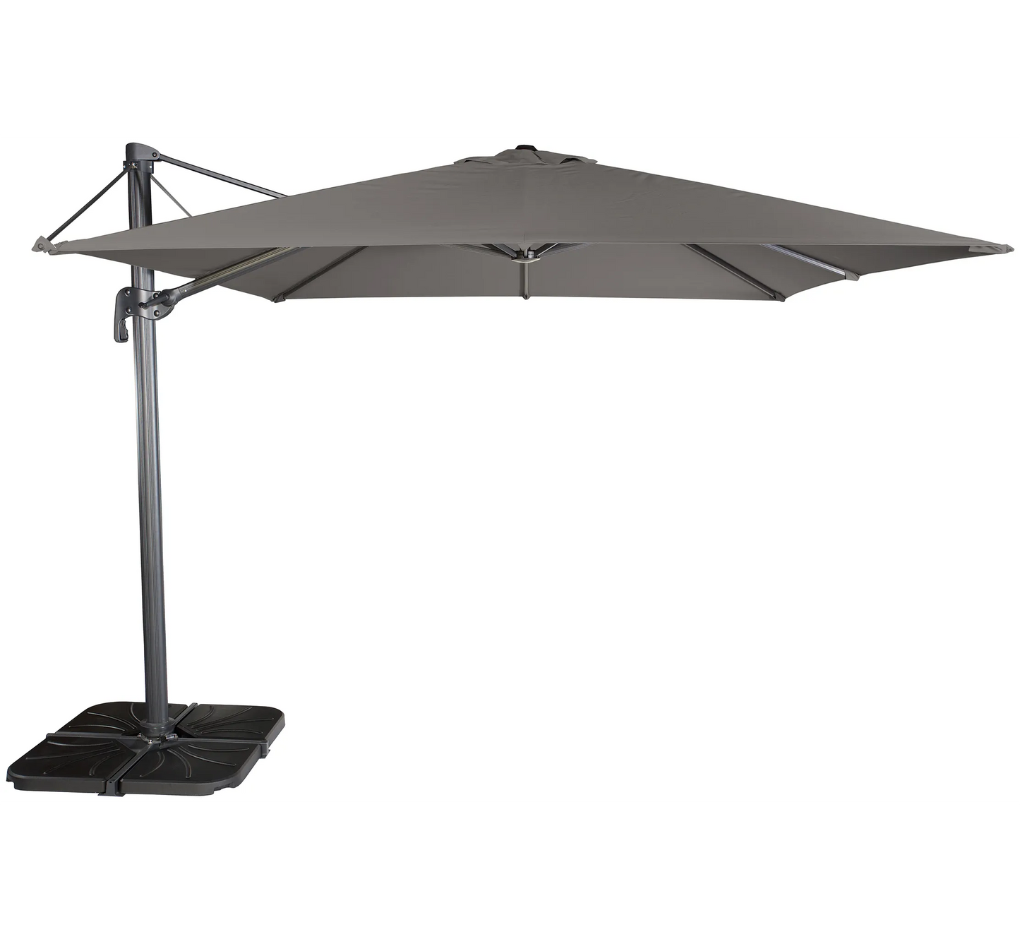 Parasol lateral Ezpeleta FLEXO 3x3 m  antracita abierto.
