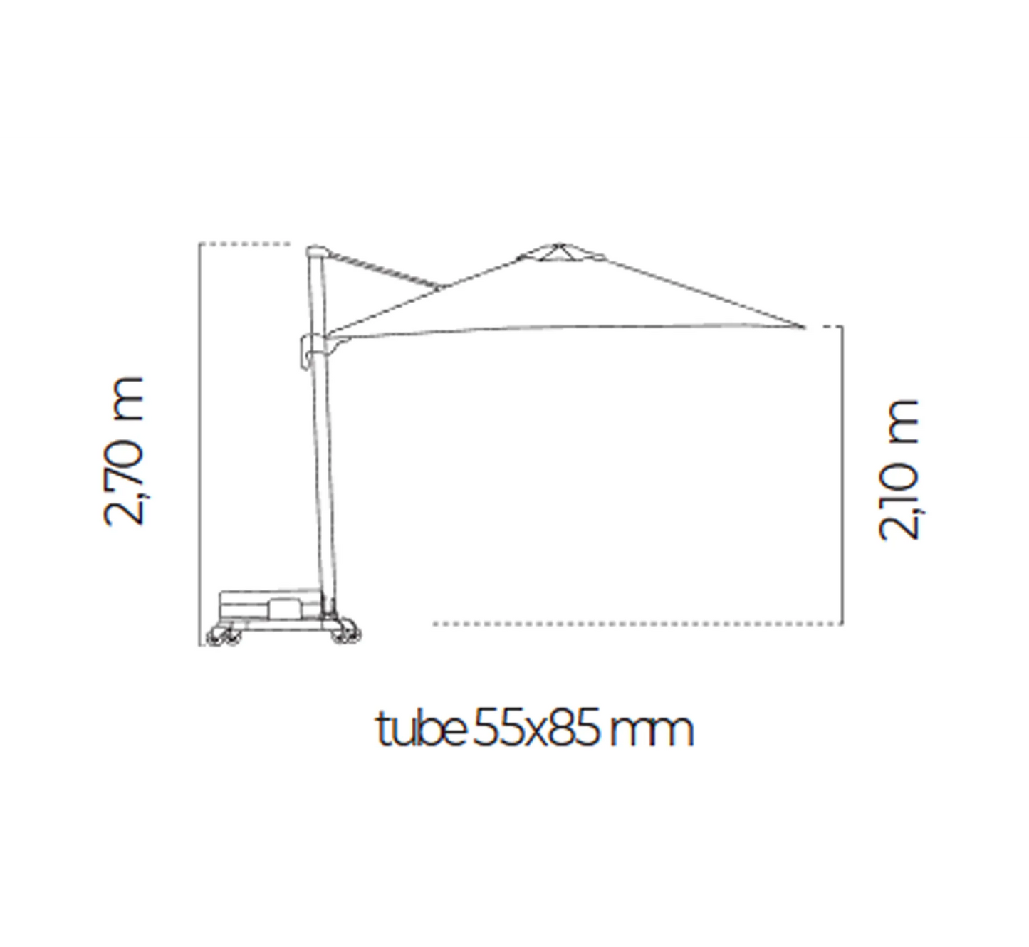 EZPELETA FLEXO 300x300 cm Side Pole Parasol