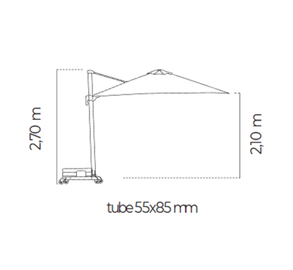 EZPELETA FLEXO 300x300 cm Side Pole Parasol