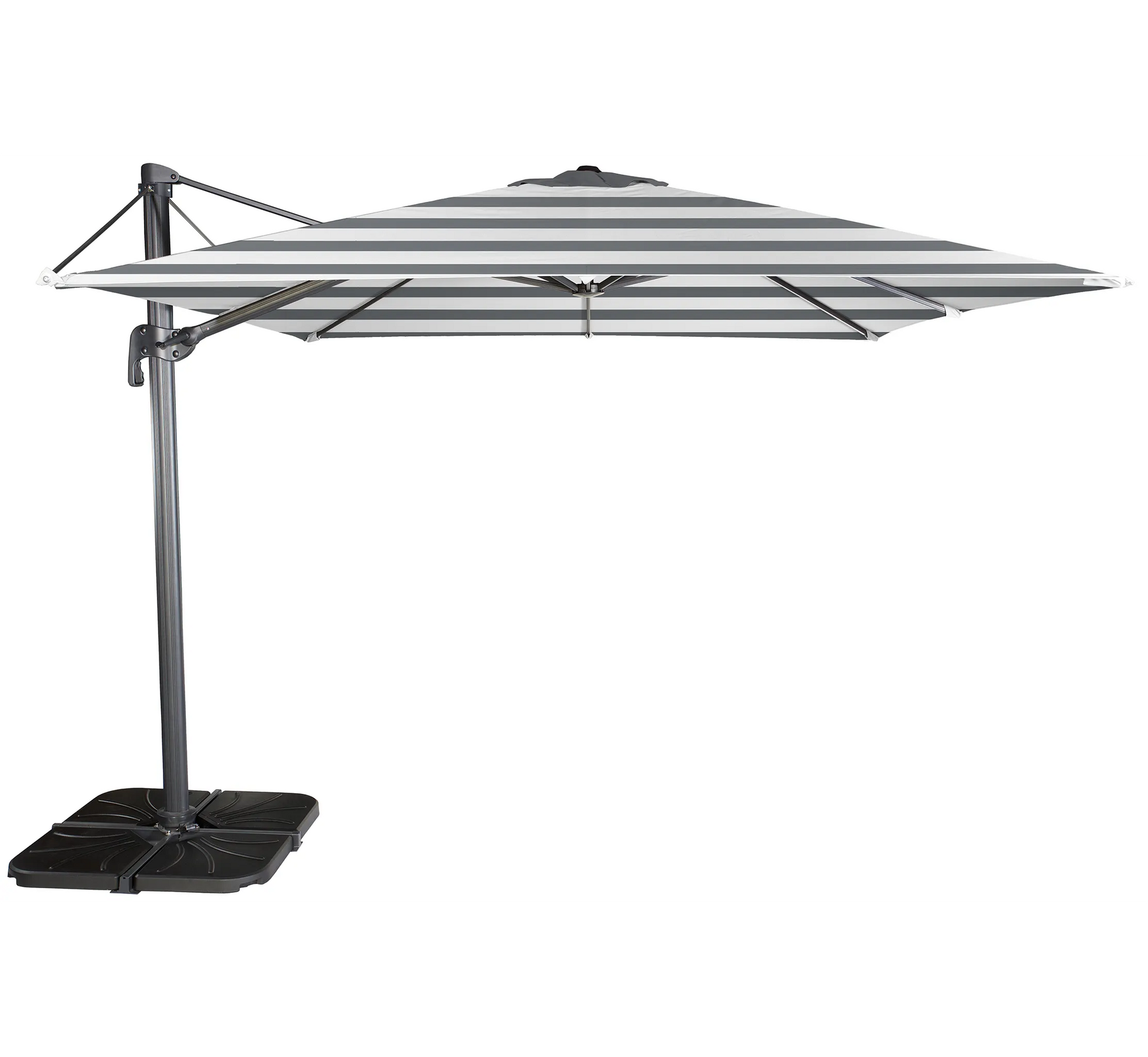 Parasol lateral Ezpeleta FLEXO 3x3 m rayas abierto.