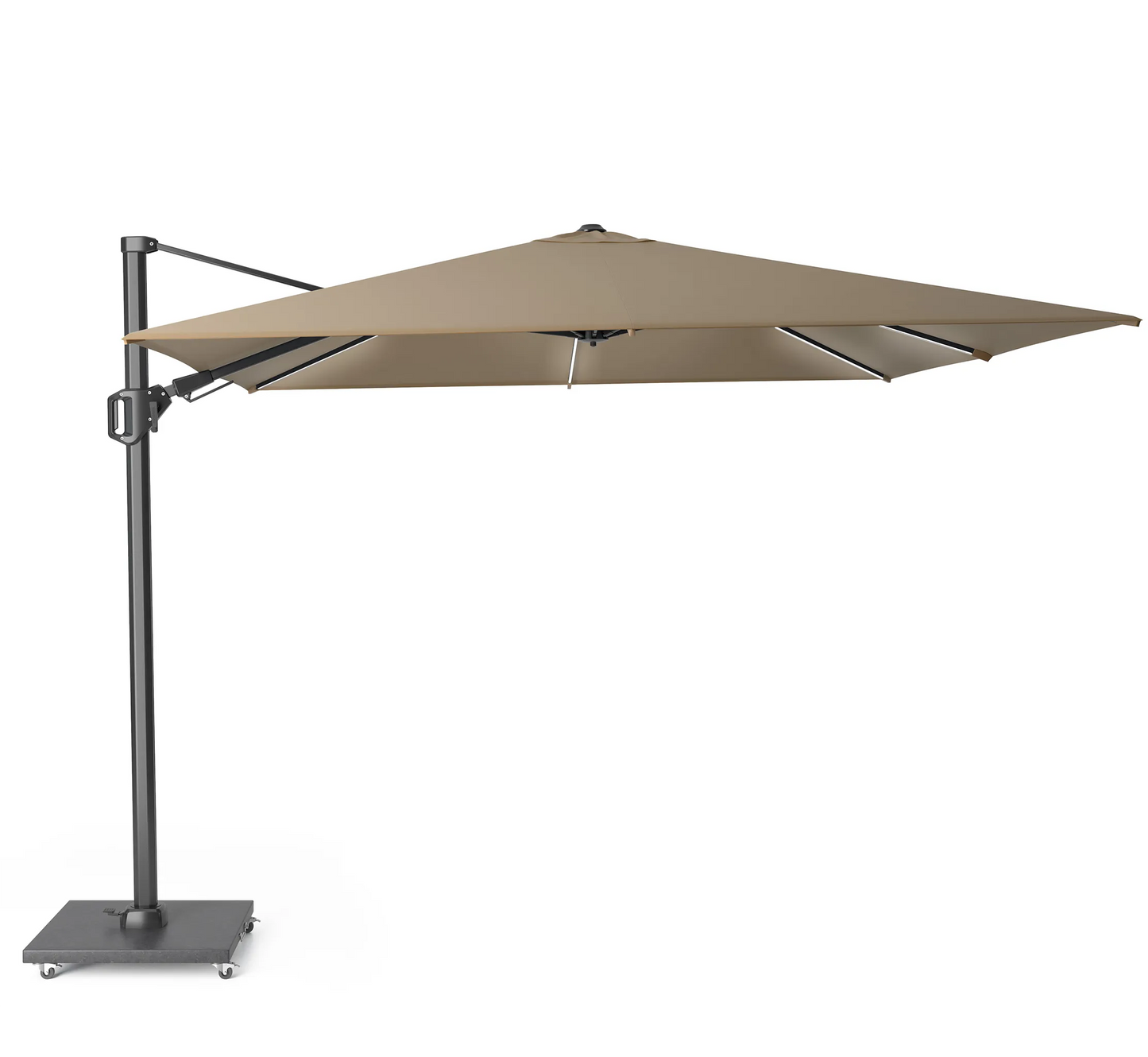 Parasol lateral Challenger Glow de 3x3m con luces LED.