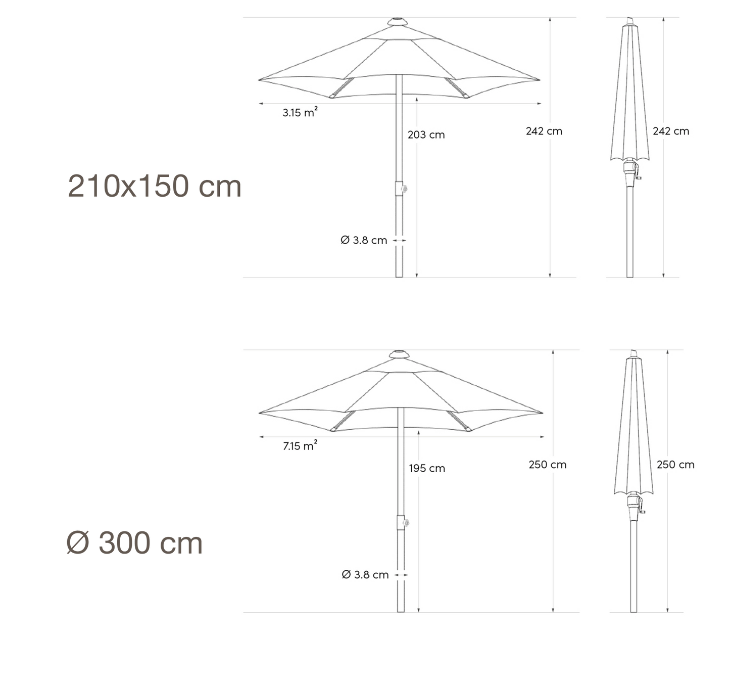 Sombrilla PLATINUM LISBOA Basculante