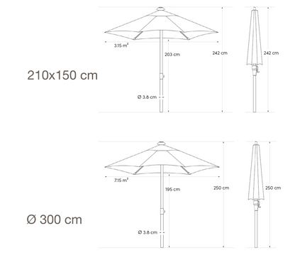 Sombrilla PLATINUM LISBOA Basculante