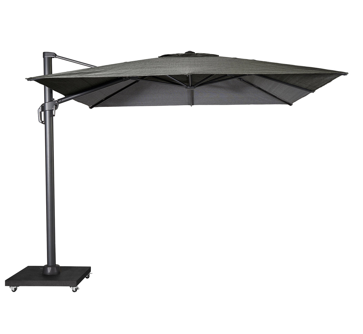 Parasol lateral NESLING COOLFIT de 3x3 metros con tejido microperforado.