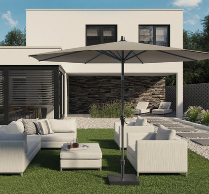Parasol cuadrado RIVA de 2,75 x 2,75 m para terraza.