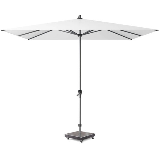 Parasol cuadrado RIVA de 2,75 x 2,75 m en color blanco para terraza de hostelería.