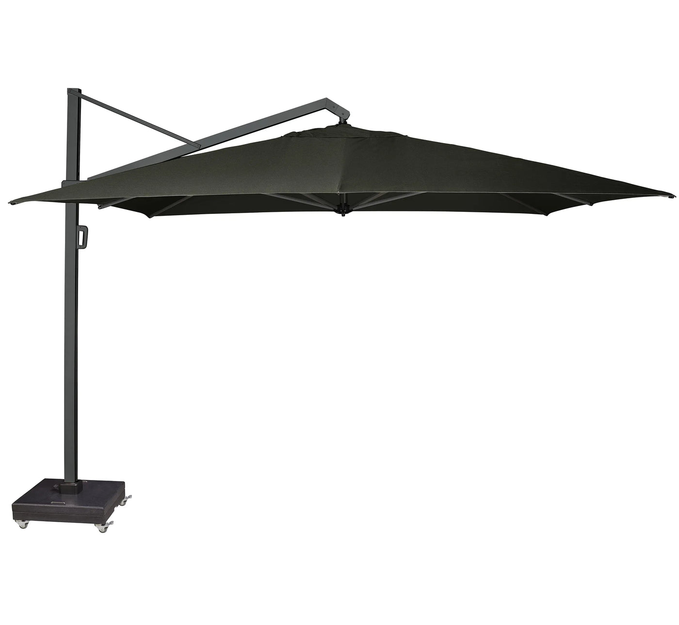 Parasol lateral ICON PREMIUM de 4 x 3 m en color Faded Black para terraza.